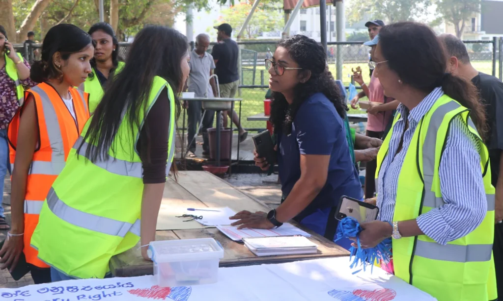 Students receiving essential study packs
